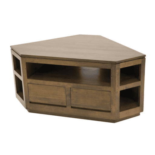 MD8774 TV Corner ชั้นวางทีวีเข้ามุมไม้แท้ 2 ลิ้นชัก