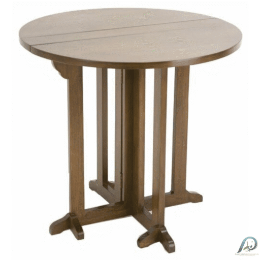 MD8816 Round Dining Table – โต๊ะอาหารไม้แท้ทรงกลม ฐานทึบ ดีไซน์คลาสสิก