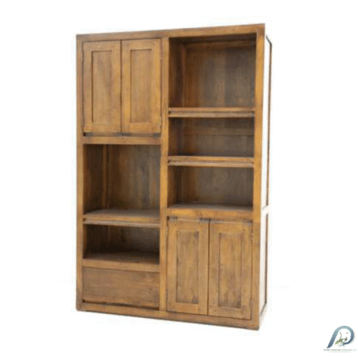 MD8842 Bookshelf – ชั้นวางหนังสือไม้แท้ 4 ประตู 1 ลิ้นชัก