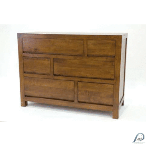 MD8846 Chest of Drawers – ตู้ลิ้นชักไม้แท้ 6 ชั้น ดีไซน์กว้าง