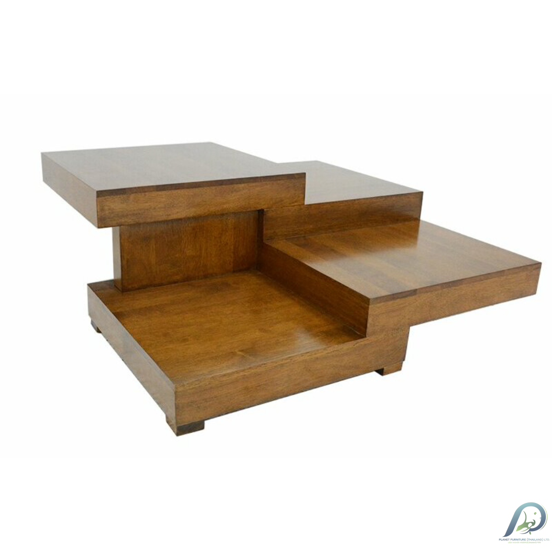MD8875 Low Table – โต๊ะกลางไม้แท้ ทรงกลม ดีไซน์โมเดิร์น (80 cm)