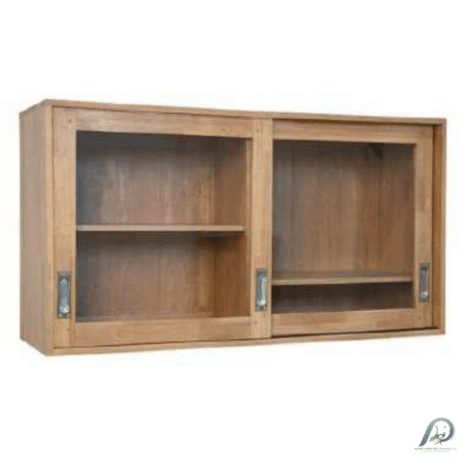 MD8956 Wall Shelf 2 Glass Doors ตู้แขวนผนังไม้แท้ หน้าบานกระจก