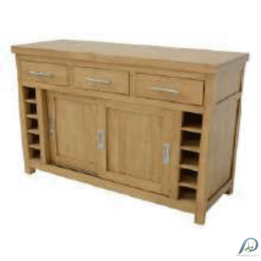 MD8960 Center Kitchen Cupboard ตู้กลางครัวไม้แท้ 2 บานเปิด 3 ลิ้นชัก ท็อปไม้