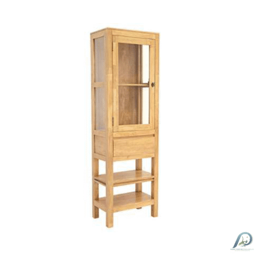 MD8970 Bathroom Showcase ตู้โชว์ในห้องน้ำไม้แท้ บานกระจก 1 ลิ้นชัก