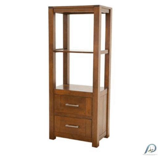 MD9023 Bookshelf 2 Drawers – ตู้หนังสือไม้แท้ทรงสูง 2 ลิ้นชัก
