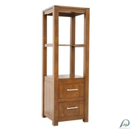 MD9033 Column Cabinet ตู้ไม้แท้ทรงสูง 2 ลิ้นชัก สไตล์มินิมอล