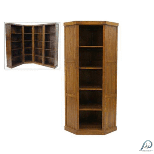 MD9055 Solid Wood Corner Bookshelf – ชั้นวางหนังสือไม้แท้เข้ามุม