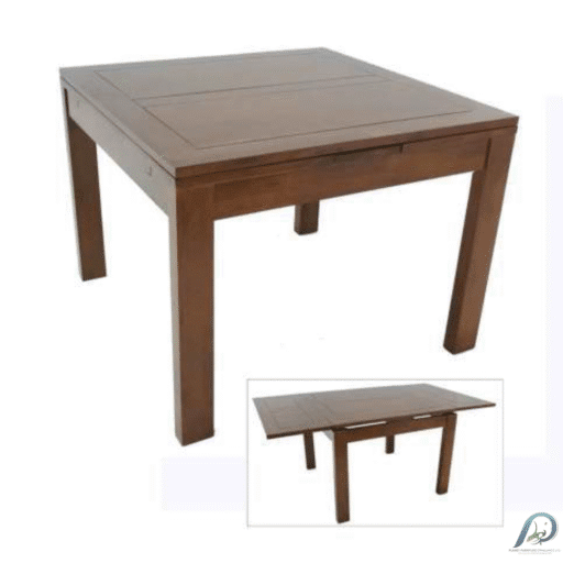 MD9058KD Extendable Dining Table – โต๊ะอาหารไม้แท้ ปรับขยายได้ (KD)