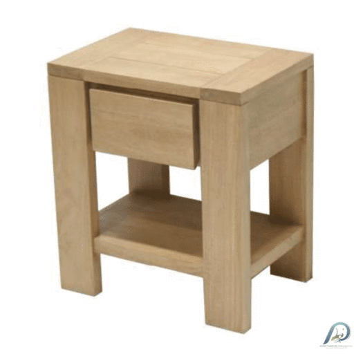 MD9062 Solid Wood Bedside Table – โต๊ะข้างเตียงไม้แท้ 1 ลิ้นชัก