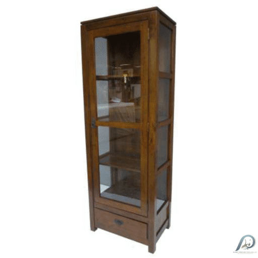 MD9156 Glass Case ตู้โชว์บานกระจกไม้แท้ 1 ประตู 1 ลิ้นชัก