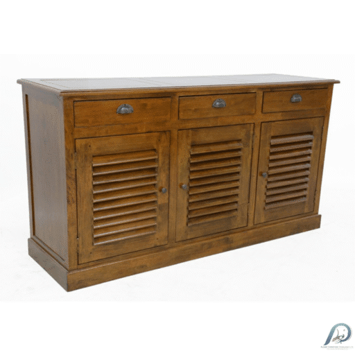 MD8890 Cupboard 3 Doors 3 Drawers ตู้เก็บของไม้แท้หน้ากว้าง