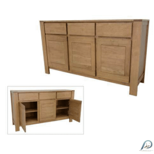 MD9179 Dresser ตู้เก็บของไม้แท้หน้ากว้าง 3 บานเปิด 3 ลิ้นชัก