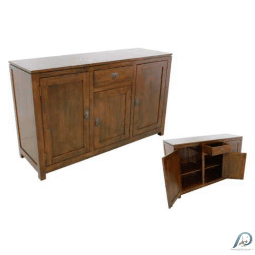 MD9186 Sideboard "HK" ตู้ไซด์บอร์ดไม้แท้ 3 บานเปิด 1 ลิ้นชัก