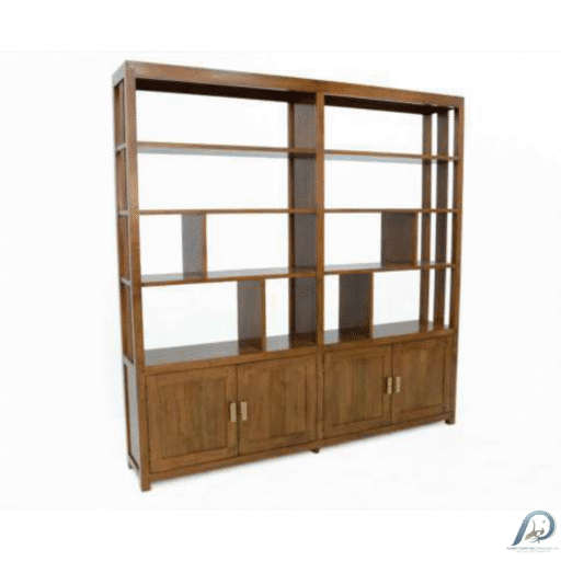 MD9194 Bookshelf 4 Doors ชั้นวางหนังสือไม้แท้ 4 บานเปิด หน้ากว้าง 180 ซม.