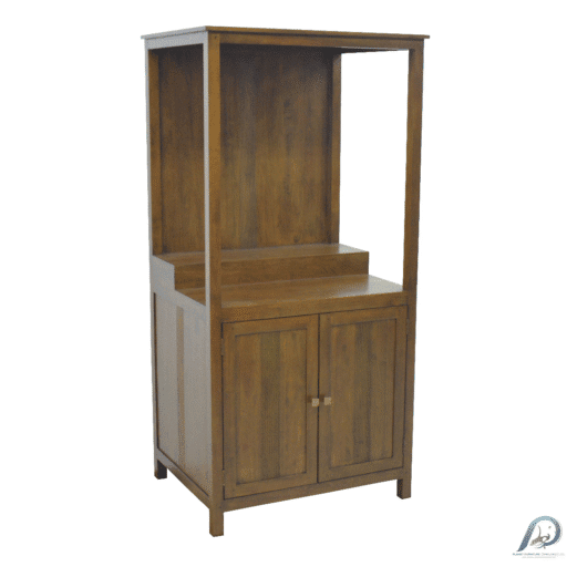 MD9196 Wooden Buddha Shelf ตู้หมู่บูชาไม้แท้ ชั้นวางพระพร้อมตู้เก็บของ 2 บานเปิด
