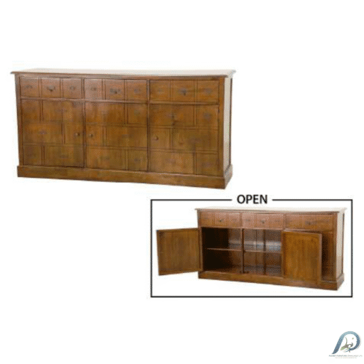 MD9201 Wooden Buffet Cabinet ตู้เคาน์เตอร์ไม้แท้ 3 ลิ้นชัก 3 บานเปิด