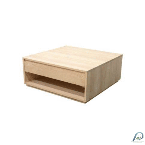 MD9235 Coffee Table 2 Drawers – โต๊ะกลางไม้แท้ 2 ลิ้นชัก ทรงจัตุรัส สไตล์มินิมอล