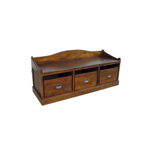 Shoes Bench DR2080-1 – ม้านั่งเก็บรองเท้าไม้แท้ 3 ชั้น