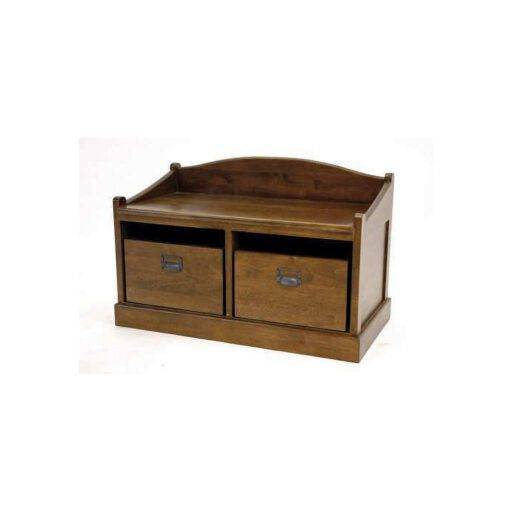 Shoes Bench DR2080 – ม้านั่งเก็บรองเท้าไม้แท้ 2 ลิ้นชัก