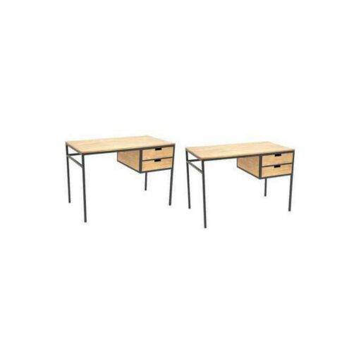 S/2 Desk 2 Drawers MD7027 – โต๊ะทำงานไม้แท้ดีไซน์มินิมอล