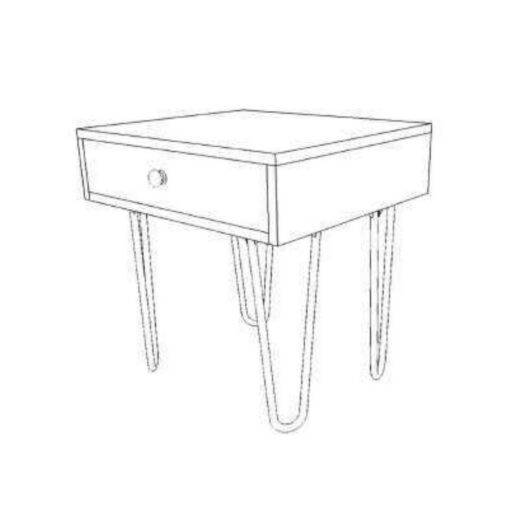 Bed Side 1DRW MD7041 – โต๊ะข้างเตียงไม้แท้ดีไซน์มินิมอล