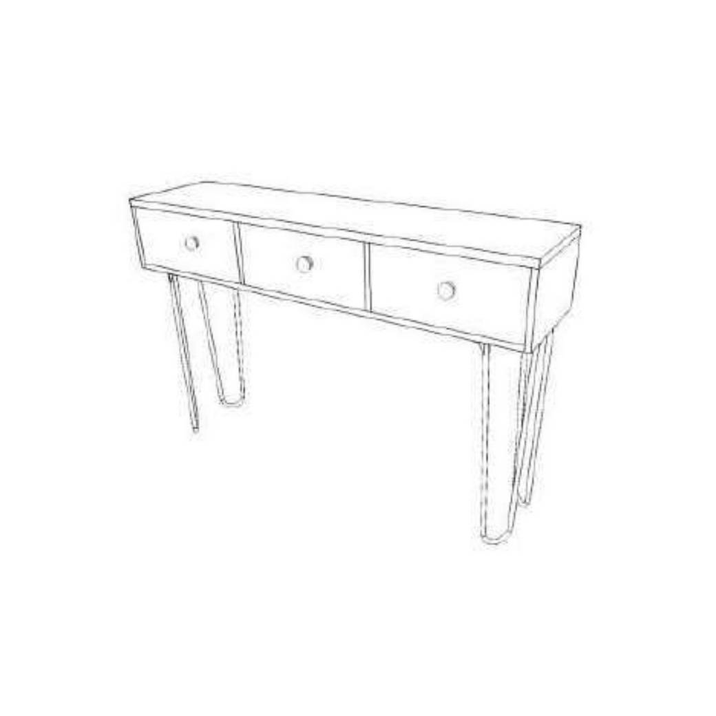 Console 3 Drawers MD7047 – คอนโซลไม้แท้ 3 ลิ้นชักดีไซน์มินิมอล